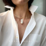 Baroque Pearl Tube Choker | Comfortable I Gold Filled-Tube Choker-WILYMI Jewelry Co-5.5 x 5.5 in (14 x 14 cm)-Urbanheer