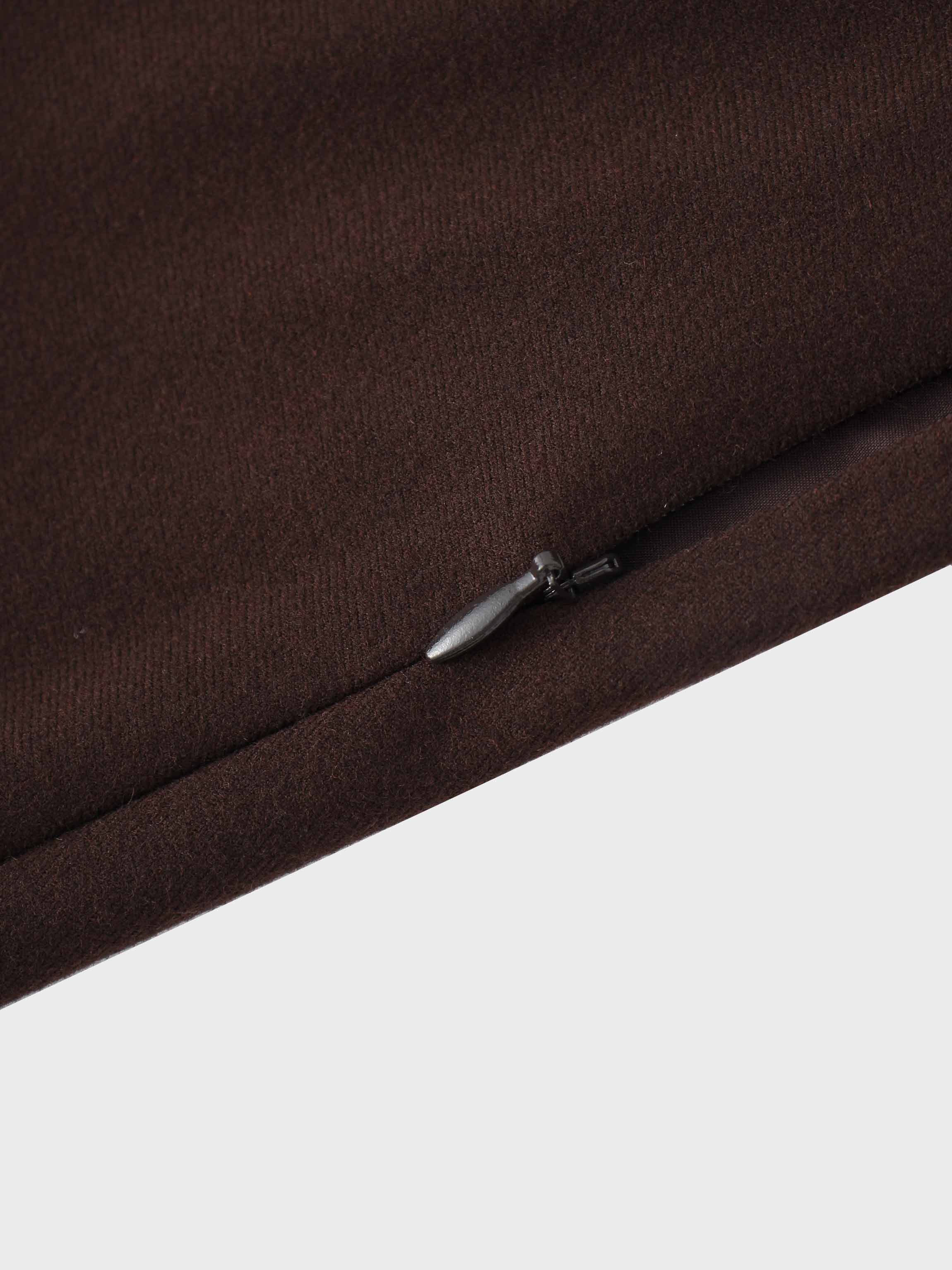 Basic A-Line Seamed Maxi Skirt-Brown