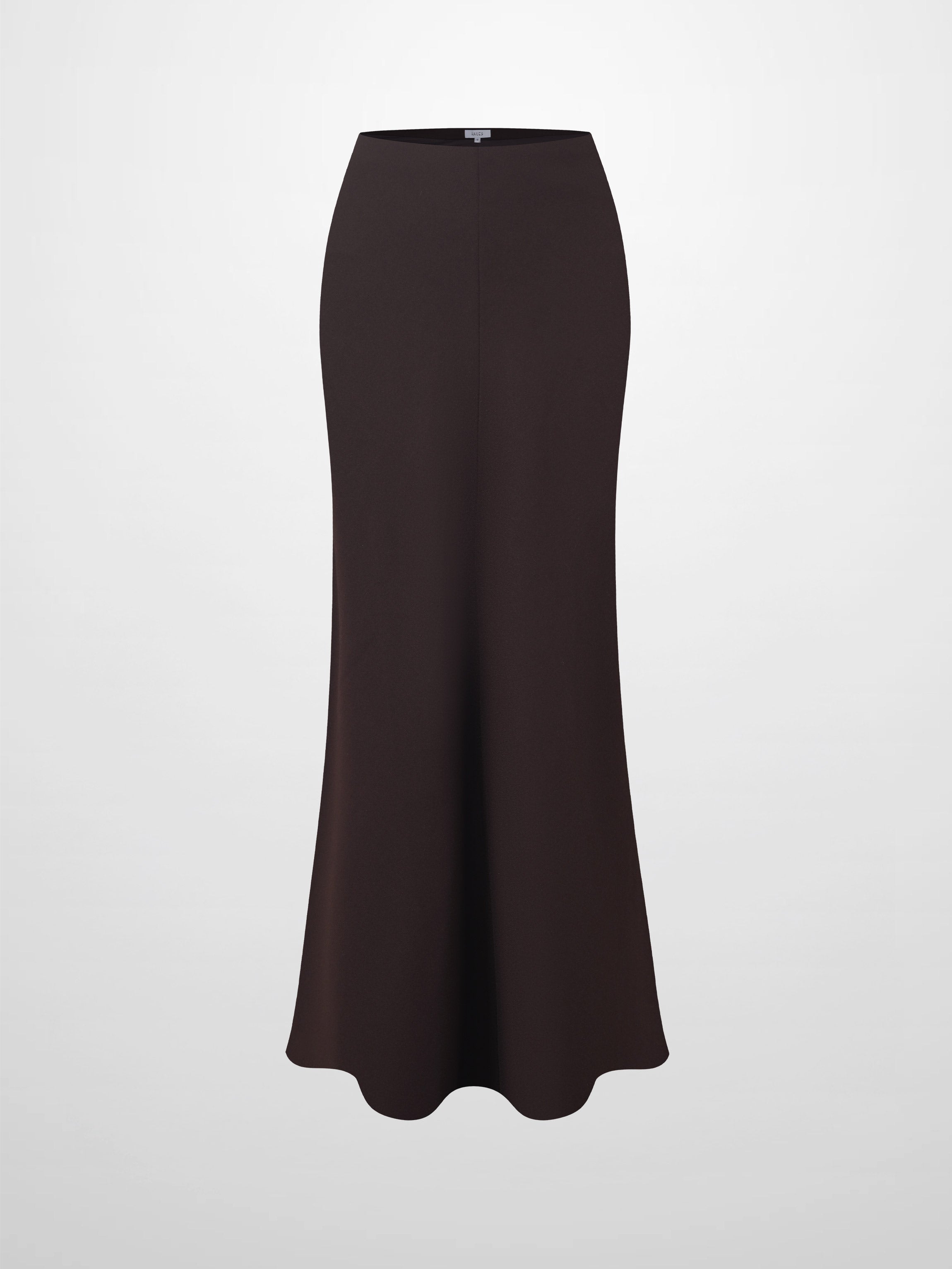 Basic A-Line Seamed Maxi Skirt-Brown