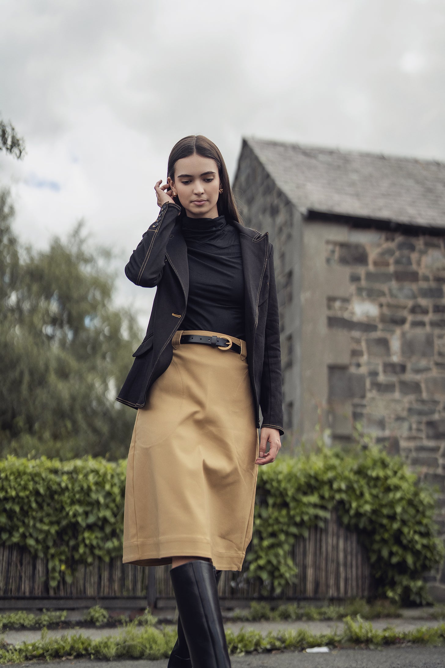 Basic A-Line Skirt-Trench-0