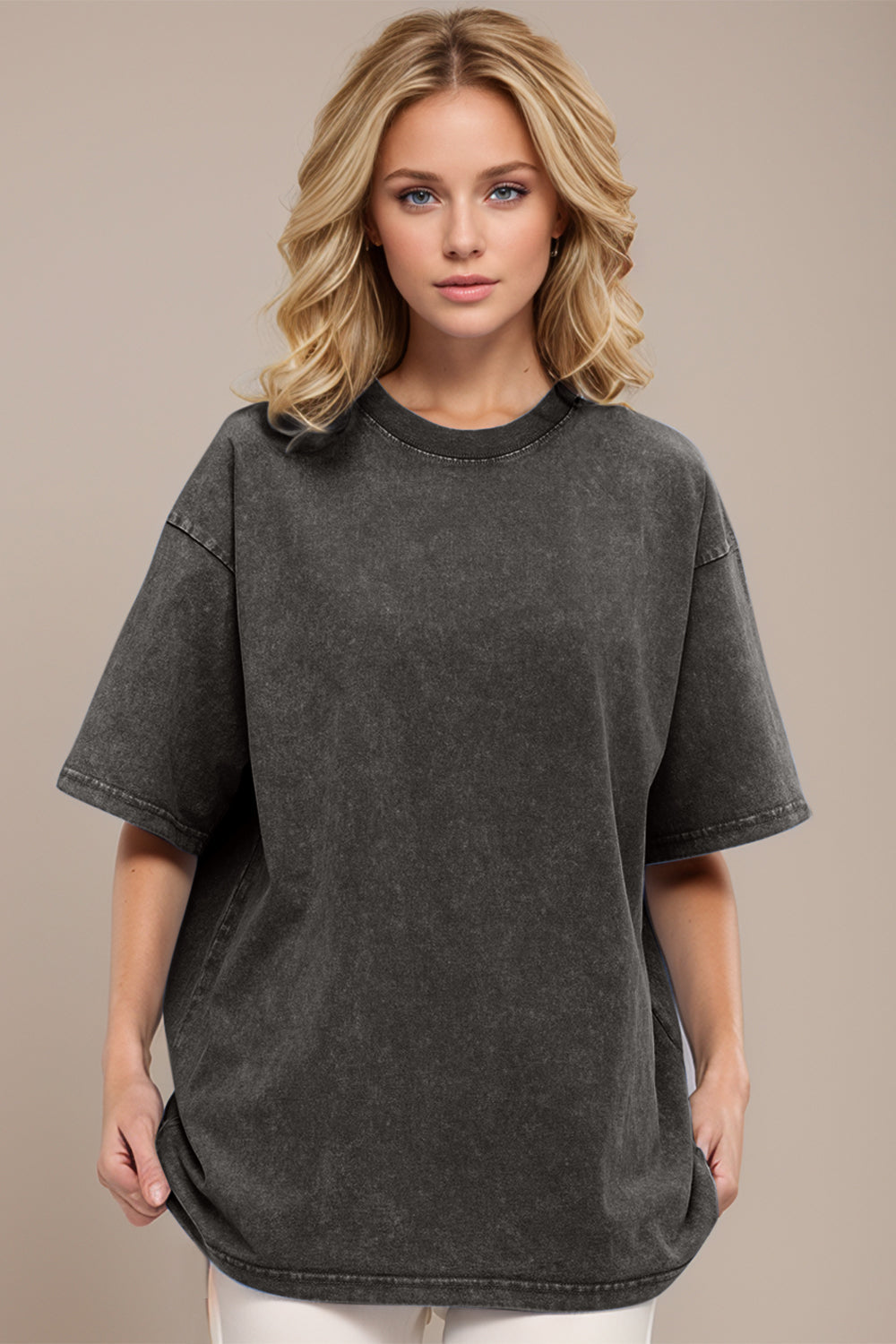 Basic Bae Round Neck Half Sleeve T-Shirt-Street 360-Dark Gray-S-Urbanheer