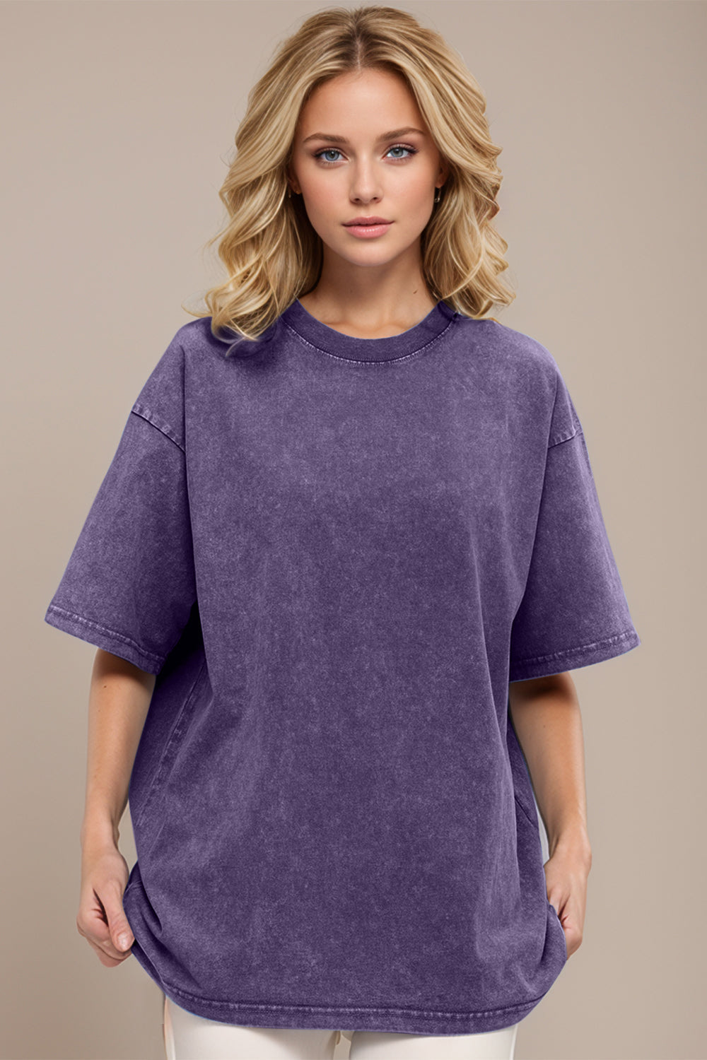 Basic Bae Round Neck Half Sleeve T-Shirt-Street 360-Mauve-S-Urbanheer