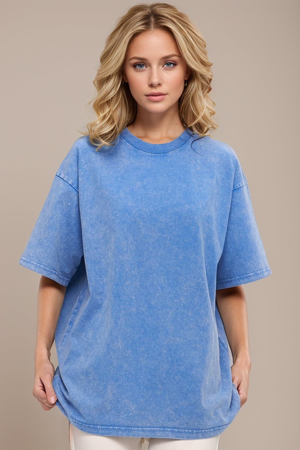 Basic Bae Round Neck Half Sleeve T-Shirt-Street 360-Sky Blue-S-Urbanheer