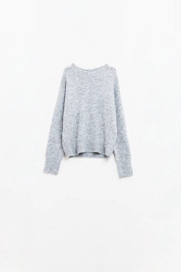 Basic Crew Neck Knitted Sweater in Grey-Sweater-Q2-S-Grey-Urbanheer