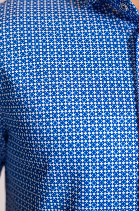 Bastille Check Short Sleeve Tech Shirt