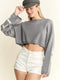 Be Your Self Sweater Crop Top H.GRAY-Sweater Top-JADE BY JANE-S/M-H.GRAY-Urbanheer
