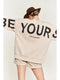 Be Yourself Love Yourself Printed Oversized Sweatshirt BEIGE-Sweatshirt-JADE BY JANE-S-BEIGE-Urbanheer