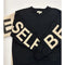 Be Yourself Love Yourself Printed Oversized Sweatshirt BLACK-Sweatshirt-JADE BY JANE-S-BLACK-Urbanheer