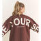 Be Yourself Love Yourself Printed Oversized Sweatshirt Brown-Sweatshirt-JADE BY JANE-S-Brown-Urbanheer