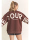 Be Yourself Love Yourself Printed Oversized Sweatshirt Brown-Sweatshirt-JADE BY JANE-S-Brown-Urbanheer