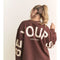 Be Yourself Love Yourself Printed Oversized Sweatshirt Brown-Sweatshirt-JADE BY JANE-S-Brown-Urbanheer