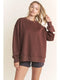 Be Yourself Love Yourself Printed Oversized Sweatshirt Brown-Sweatshirt-JADE BY JANE-S-Brown-Urbanheer