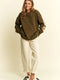 Be Yourself Love Yourself Printed Oversized Sweatshirt OLIVE-Sweatshirt-JADE BY JANE-S-OLIVE-Urbanheer