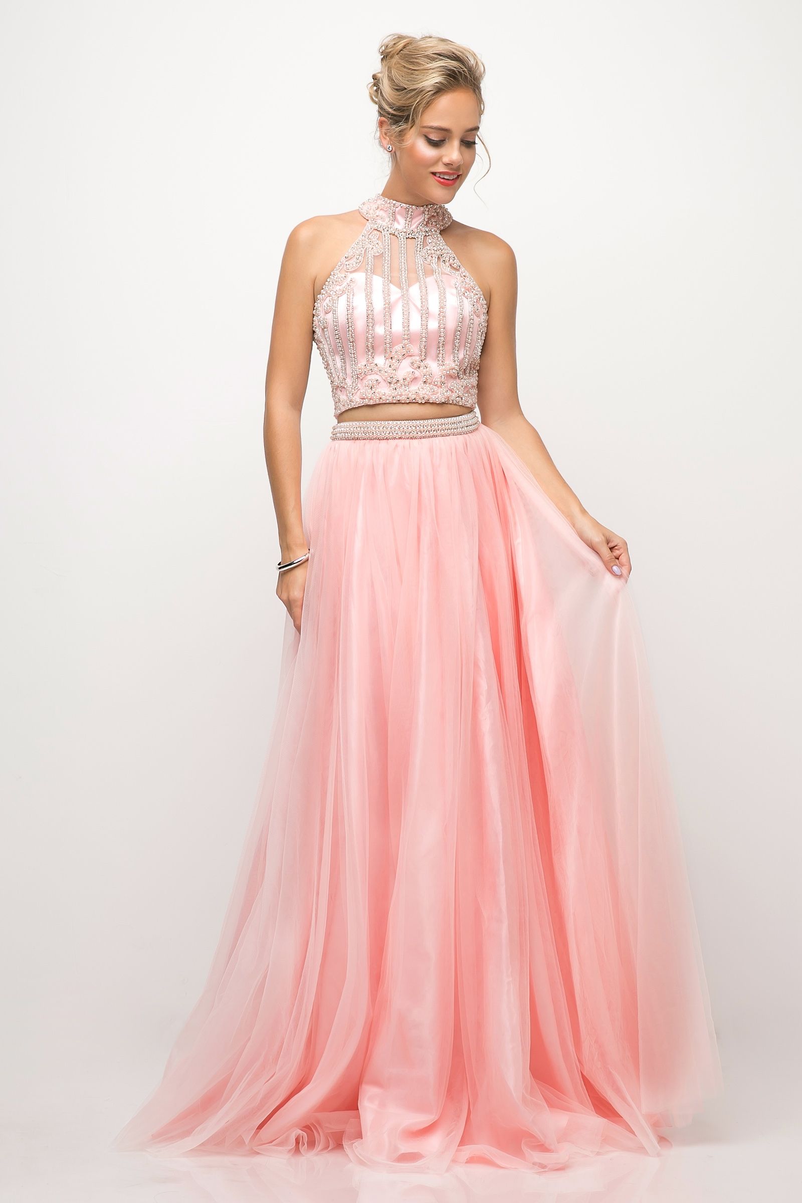 Beaded Bodice 2 Piece Ball Gown-Mob-Tux-USA-6-Blush-Urbanheer