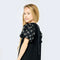 Beaded Bubble Slv Shift Dress-Dress-Hannah Banana-12-BLACK-Urbanheer