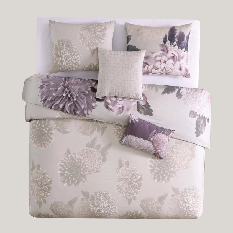 Bebejan Bloom Purple 100% Cotton 5-Piece Comforter Set-Set-Bebejan-Queen-Urbanheer
