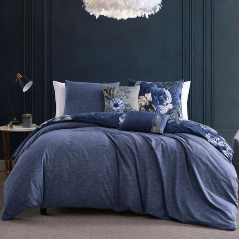 Bebejan Delphine Blue 100% Cotton 5-Piece Comforter Set-Set-Bebejan-Queen-Urbanheer