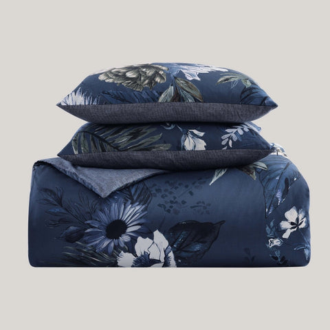 Bebejan Delphine Blue 100% Cotton 5-Piece Comforter Set-Set-Bebejan-Queen-Urbanheer