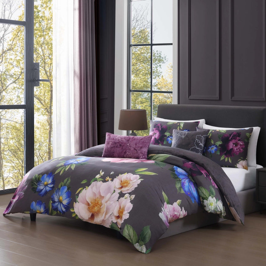 Bebejan Elegant Blossoms 100% Cotton 5-Piece Comforter Set-Set-Bebejan-Queen-Urbanheer