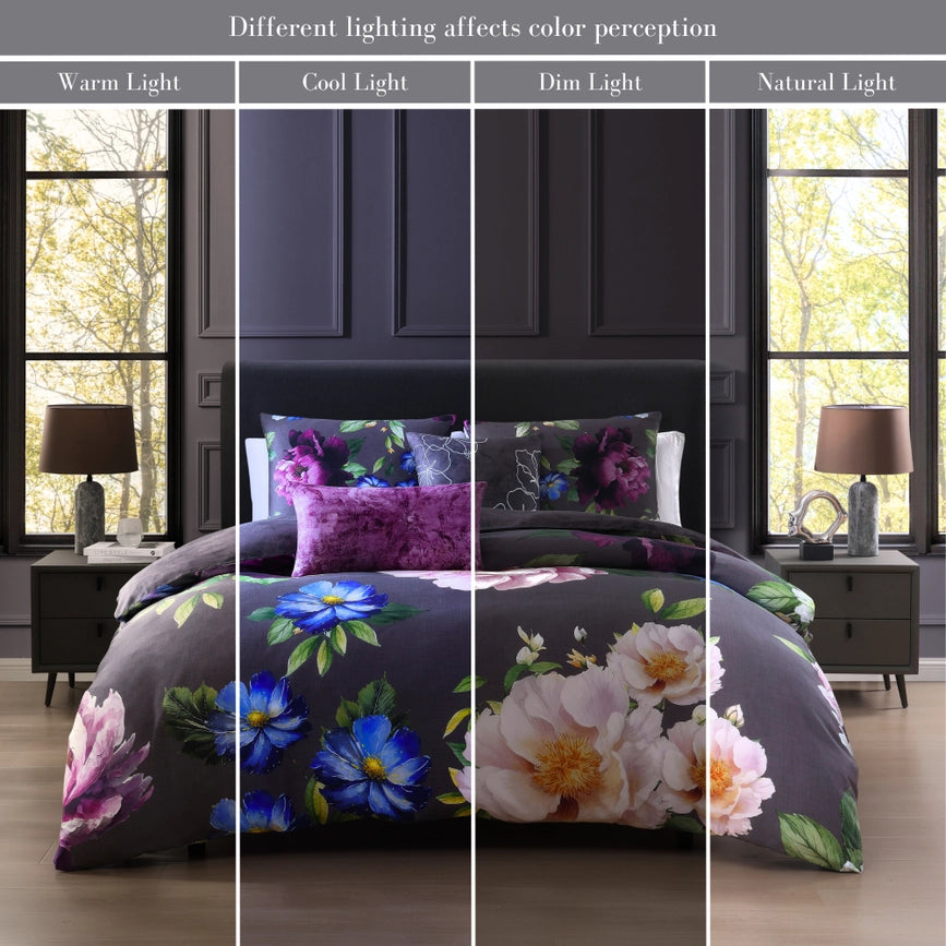 Bebejan Elegant Blossoms 100% Cotton 5-Piece Comforter Set-Set-Bebejan-Queen-Urbanheer