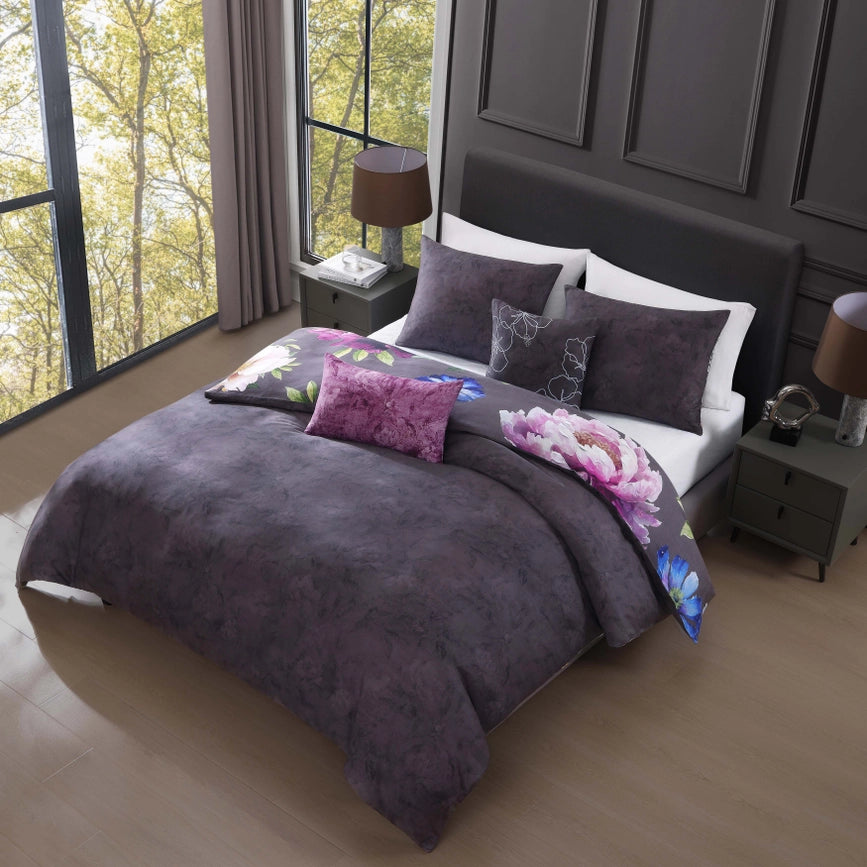 Bebejan Elegant Blossoms 100% Cotton 5-Piece Comforter Set-Set-Bebejan-Queen-Urbanheer