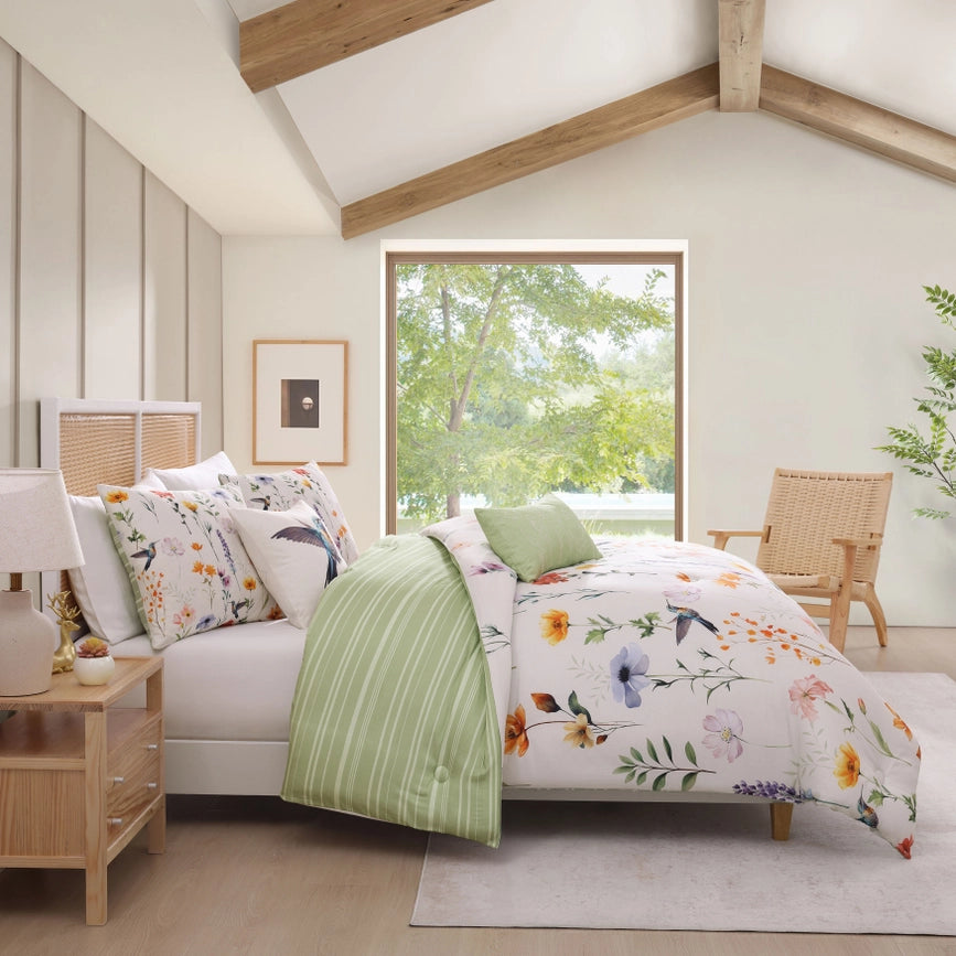 Bebejan Fresh Cut Flowers 100% Cotton 5-Piece Comforter Set-Set-Bebejan-Queen-Urbanheer