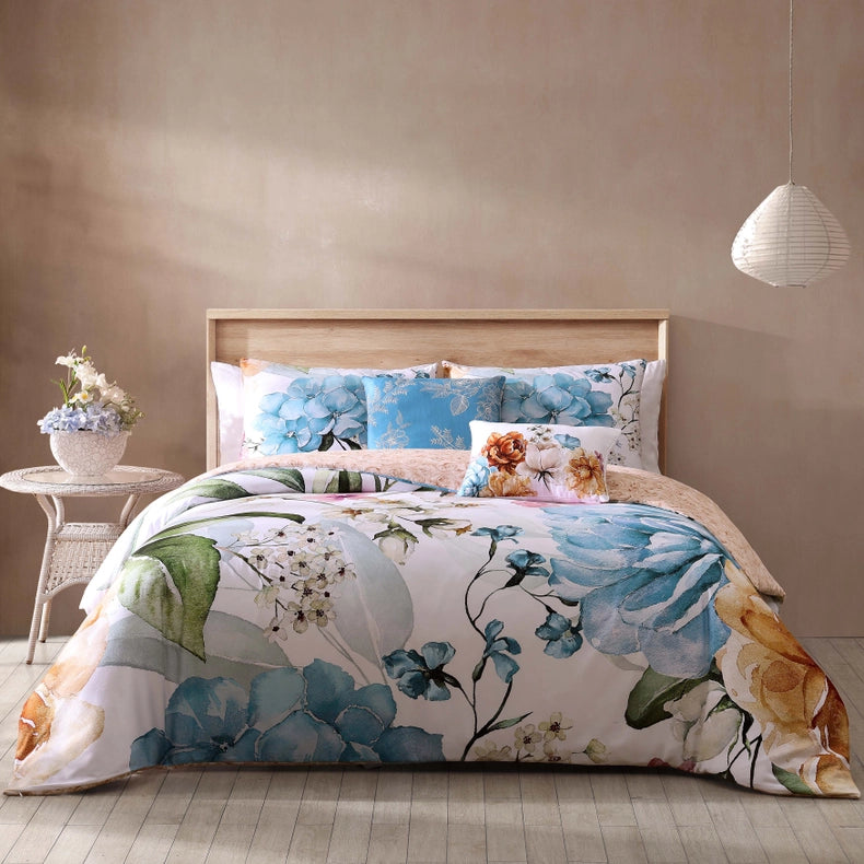 Bebejan Maia Blue 100% Cotton 5-Piece Comforter Set-Set-Bebejan-Queen-Urbanheer