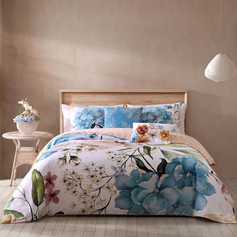 Bebejan Maia Blue 100% Cotton 5-Piece Comforter Set-Set-Bebejan-Queen-Urbanheer