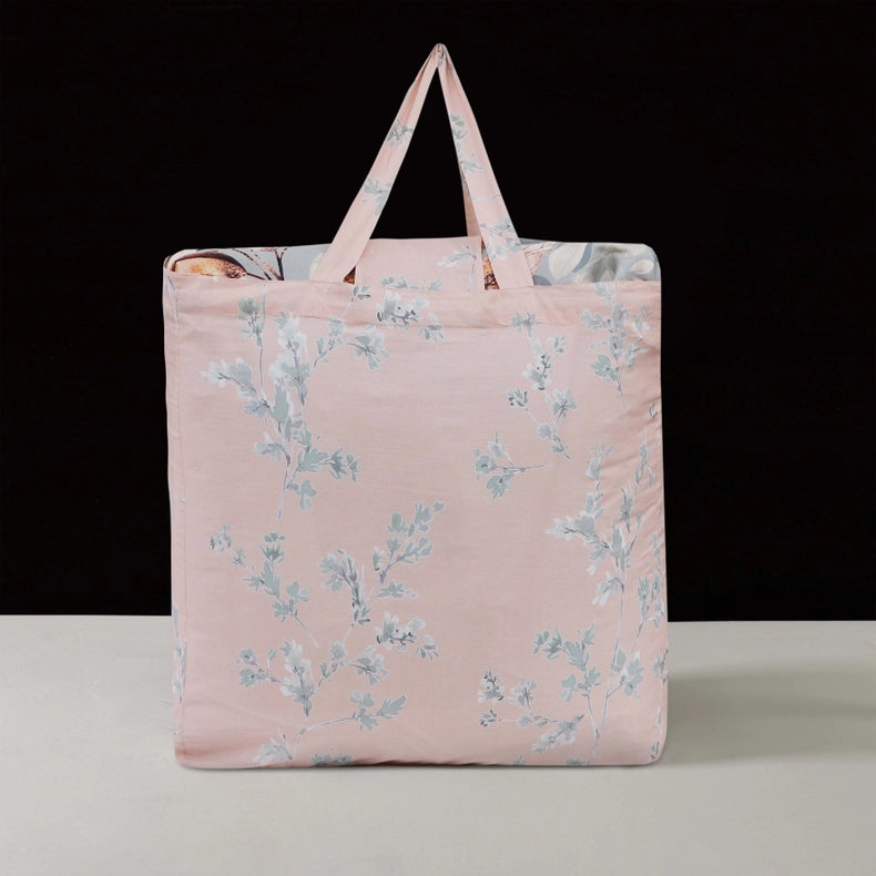 Bebejan Peach Leaves On Sage 5-Piece Comforter Set-Set-Bebejan-Queen-Urbanheer