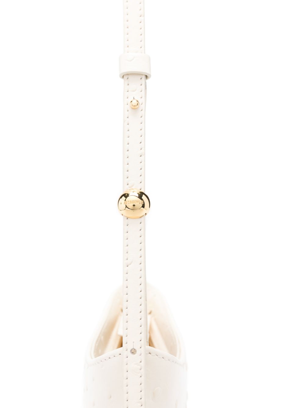 Beige Calf Leather Adjustable Shoulder Bag for Everyday Use