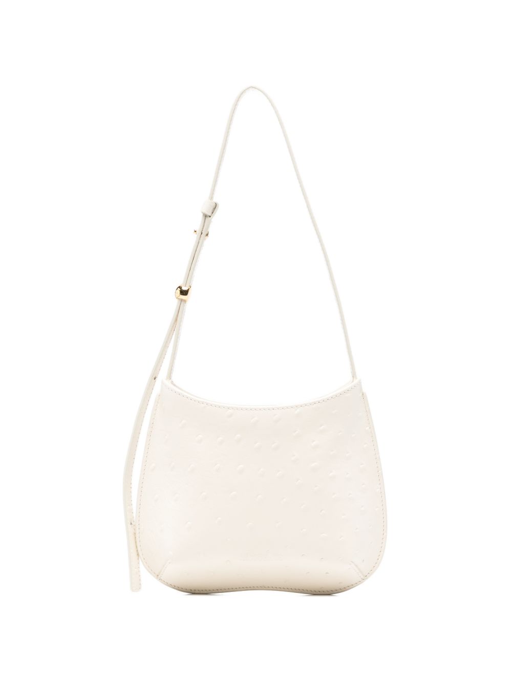 Beige Calf Leather Adjustable Shoulder Bag for Everyday Use