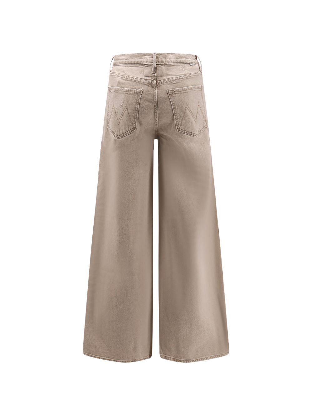 Beige Cotton Wide-Leg Jeans for Comfort