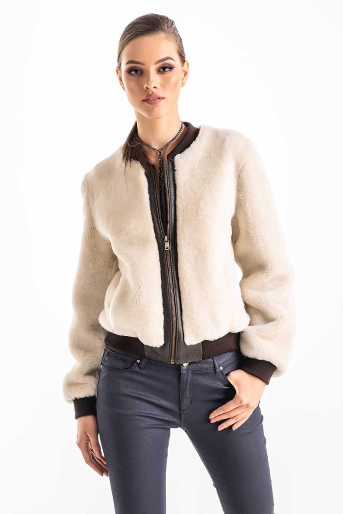 Beige Natural Sheepskin Mouton Fur Jacket-Fur Jackets-Buy Me Fur Ltd-Beige-S-Genuine Sheepskin Mouton Fur-Urbanheer