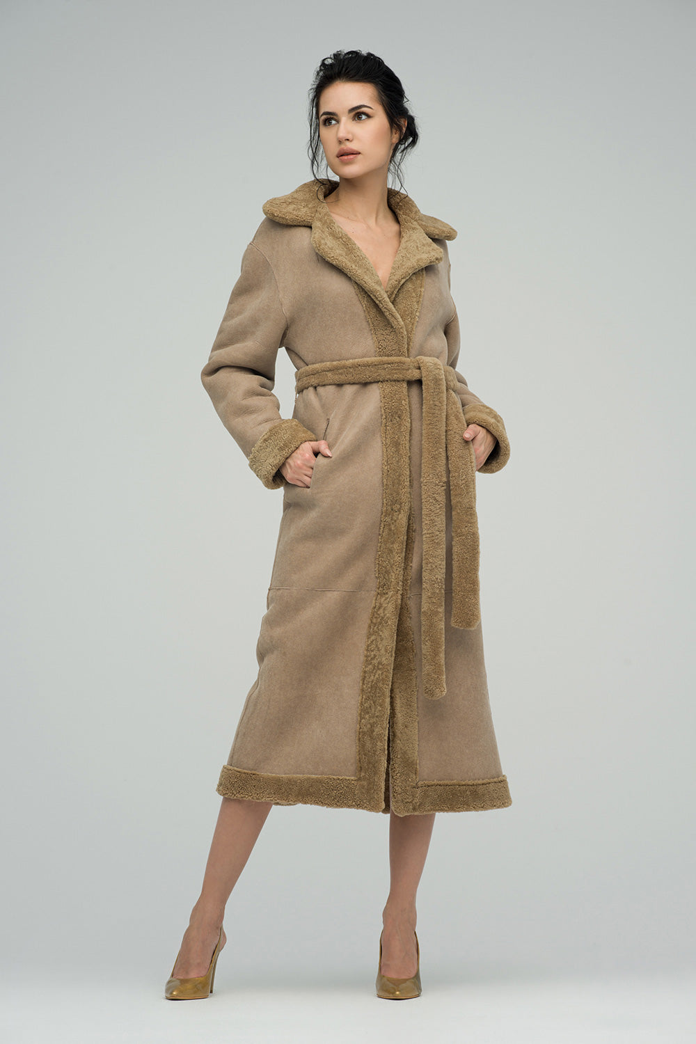 Beige Reversible Sheepskin Lamb Fur Maxi Coat-Fur Coats-Buy Me Fur Ltd-Beige-XS-Genuine Lamb Fur-Urbanheer