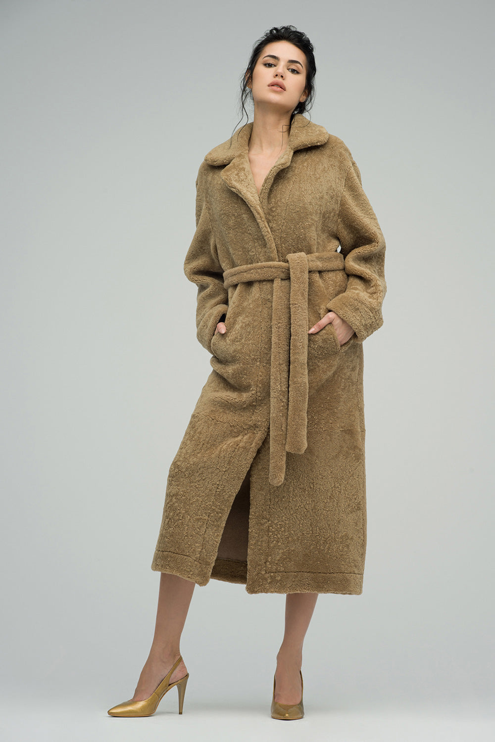 Beige Reversible Sheepskin Lamb Fur Maxi Coat-Fur Coats-Buy Me Fur Ltd-Beige-XS-Genuine Lamb Fur-Urbanheer