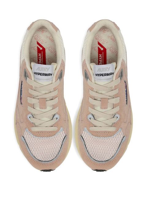 Beige Suede Mesh Sneakers for Breathable Comfort