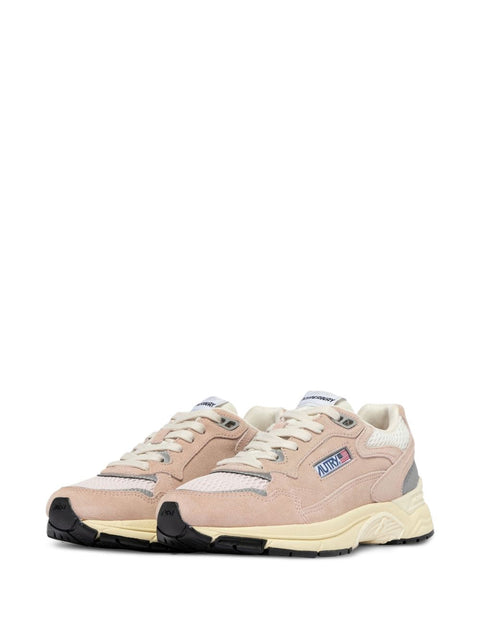 Beige Suede Mesh Sneakers for Breathable Comfort