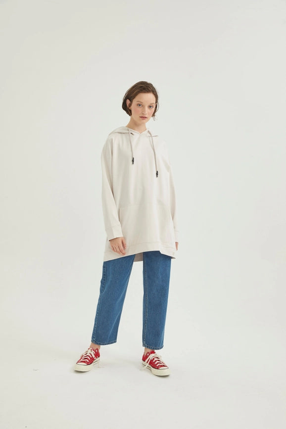 Beige Sweatshirt 100% Cotton-Sweatshirt-SAARADE-standard-beige-Urbanheer