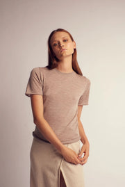 Belinda Cashmere Knitted T-Shirt Brown-T-Shirt-Leap Concept-S-Brown-Urbanheer