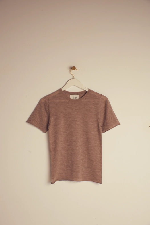 Belinda Cashmere Knitted T-Shirt Brown-T-Shirt-Leap Concept-S-Brown-Urbanheer