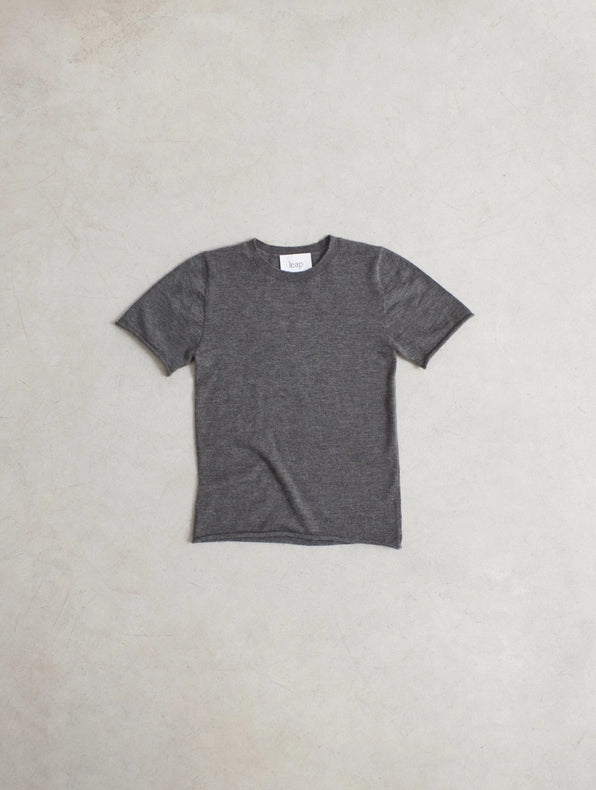 Belinda Cashmere Knitted T-Shirt Grey-T-Shirt-Leap Concept-S-Grey-Urbanheer