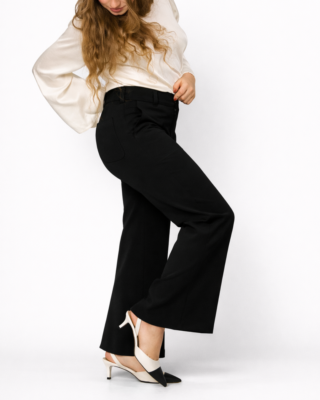 Bella Crepe Tailored Pants – Black