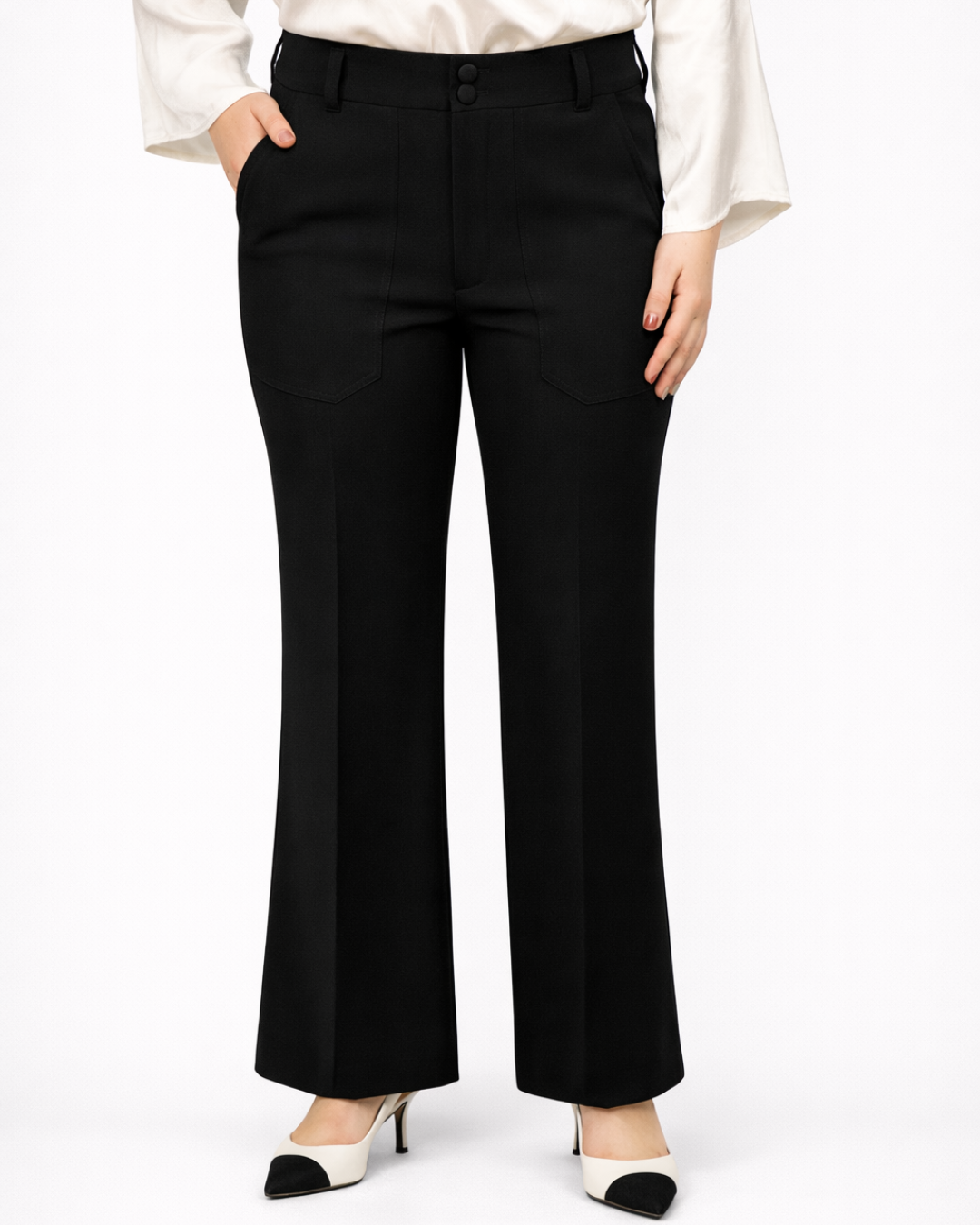 Bella Crepe Tailored Pants – Black