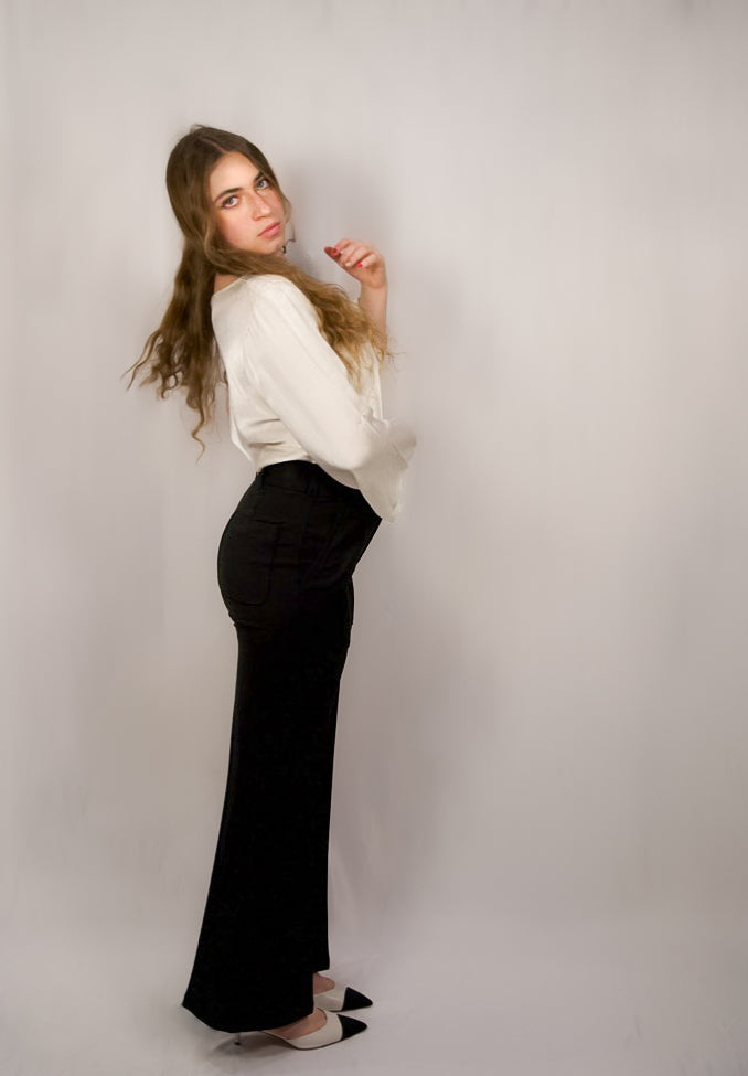 Bella Crepe Tailored Pants – Black