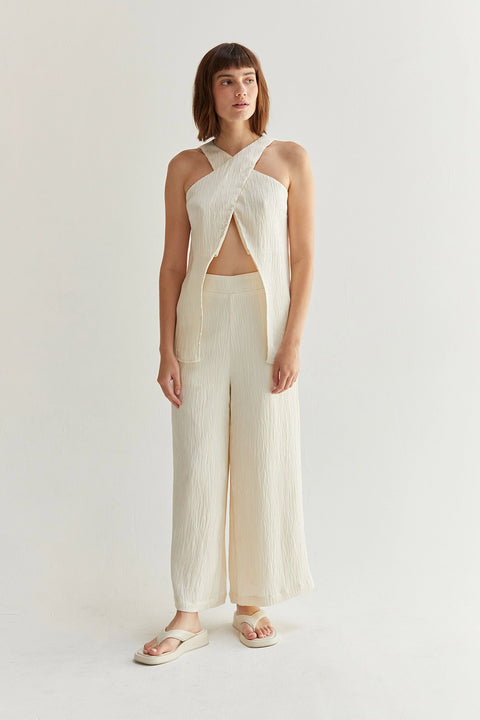 Bella Halter Crossover Two-Piece Set