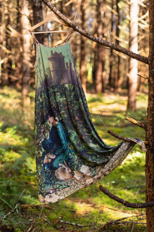 Bella Notte Bohéme Bamboo Slip Dress with Moon and Rabbit-Dress-Market of Stars-S/M-Urbanheer