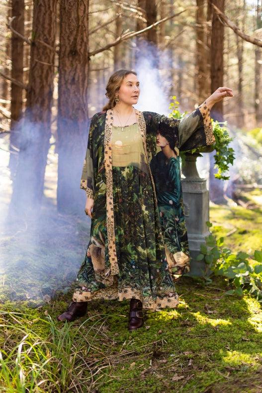 Bella Notte Bohéme Bamboo Slip Dress with Moon and Rabbit-Dress-Market of Stars-S/M-Urbanheer