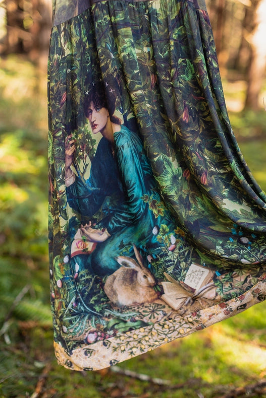 Bella Notte Bohéme Bamboo Slip Dress with Moon and Rabbit-Dress-Market of Stars-S/M-Urbanheer