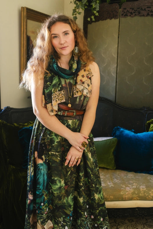 Bella Notte Bohemian Bamboo Scarf with Rabbit and Moon-Scarfs-Market of Stars-68cm x 155cm.-Urbanheer