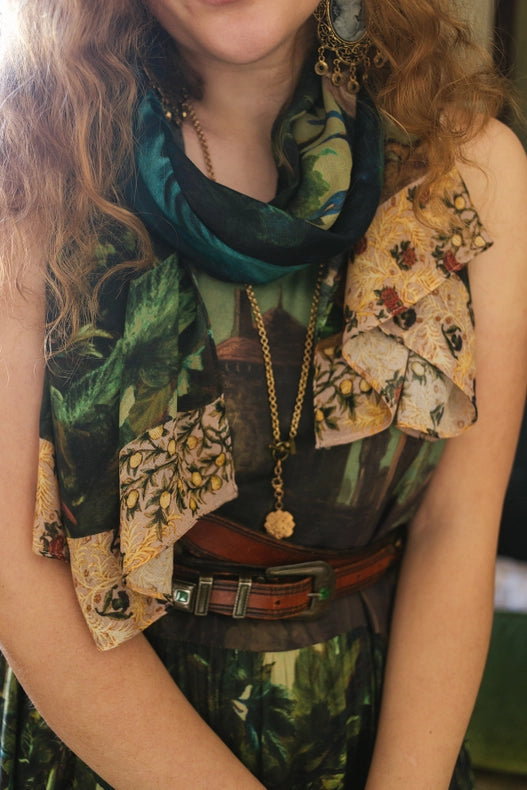 Bella Notte Bohemian Bamboo Scarf with Rabbit and Moon-Scarfs-Market of Stars-68cm x 155cm.-Urbanheer